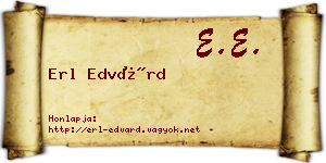 Erl Edvárd névjegykártya